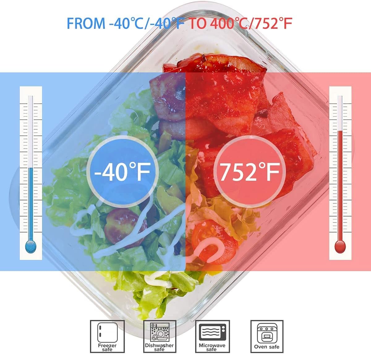 Набор из 18 стеклянных контейн – обзор и цена Meal Prep Glass Containers With Lids