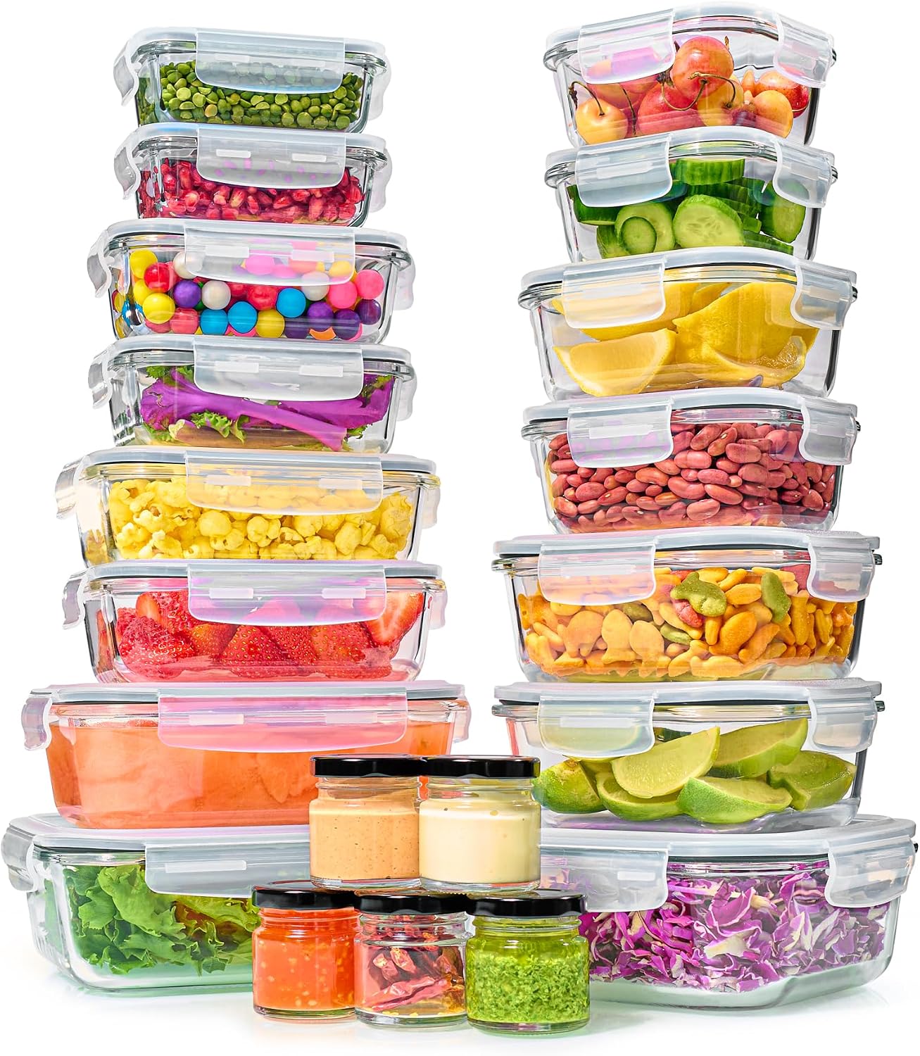 Набор из 40 стеклянных контейн – обзор и цена Meal Prep Glass Containers With Lids