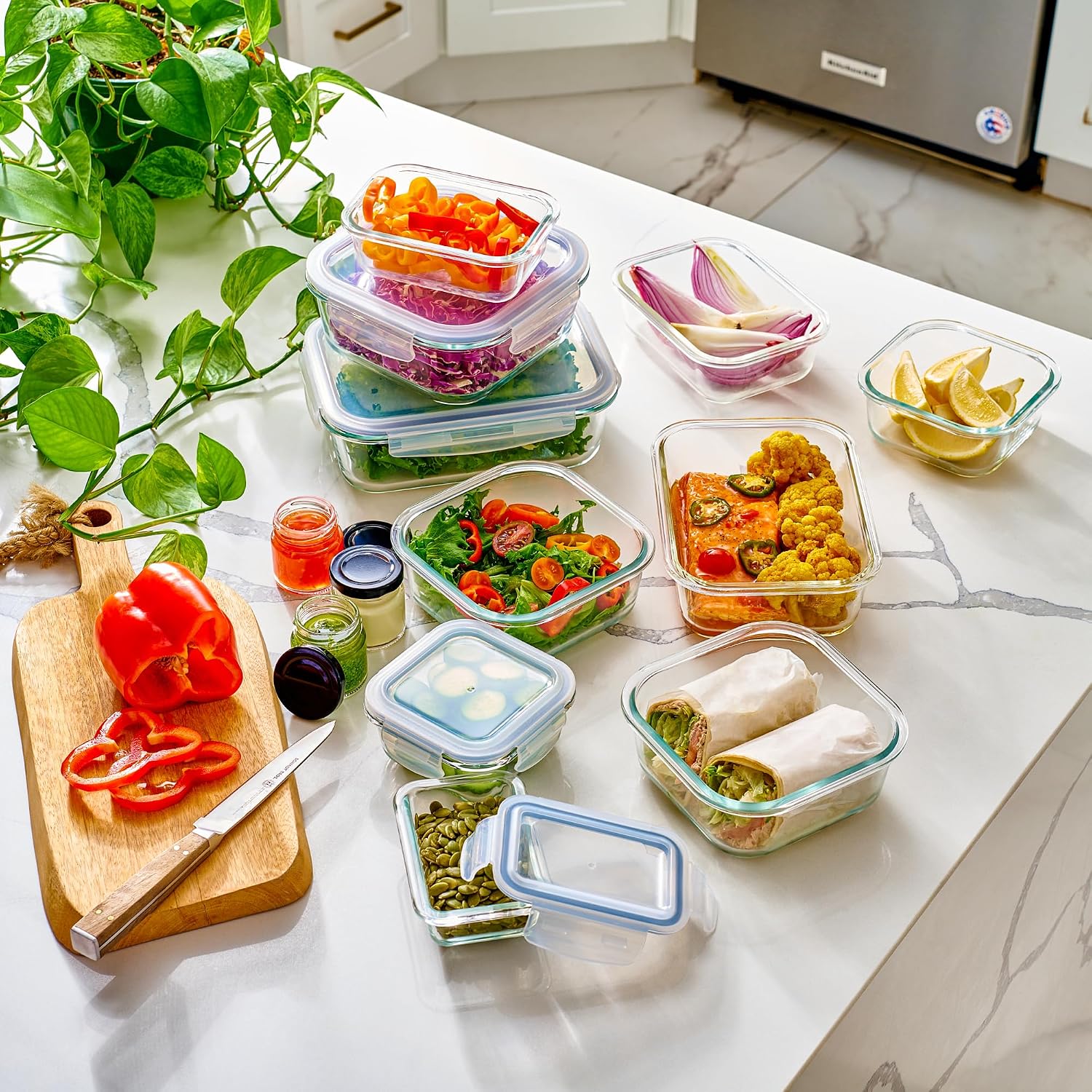 Набор из 40 стеклянных контейн – обзор и цена Meal Prep Glass Containers With Lids
