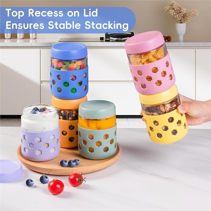 Набор стеклянных банок ABMR-1S – обзор и цена Meal Prep Oatmeal Jars