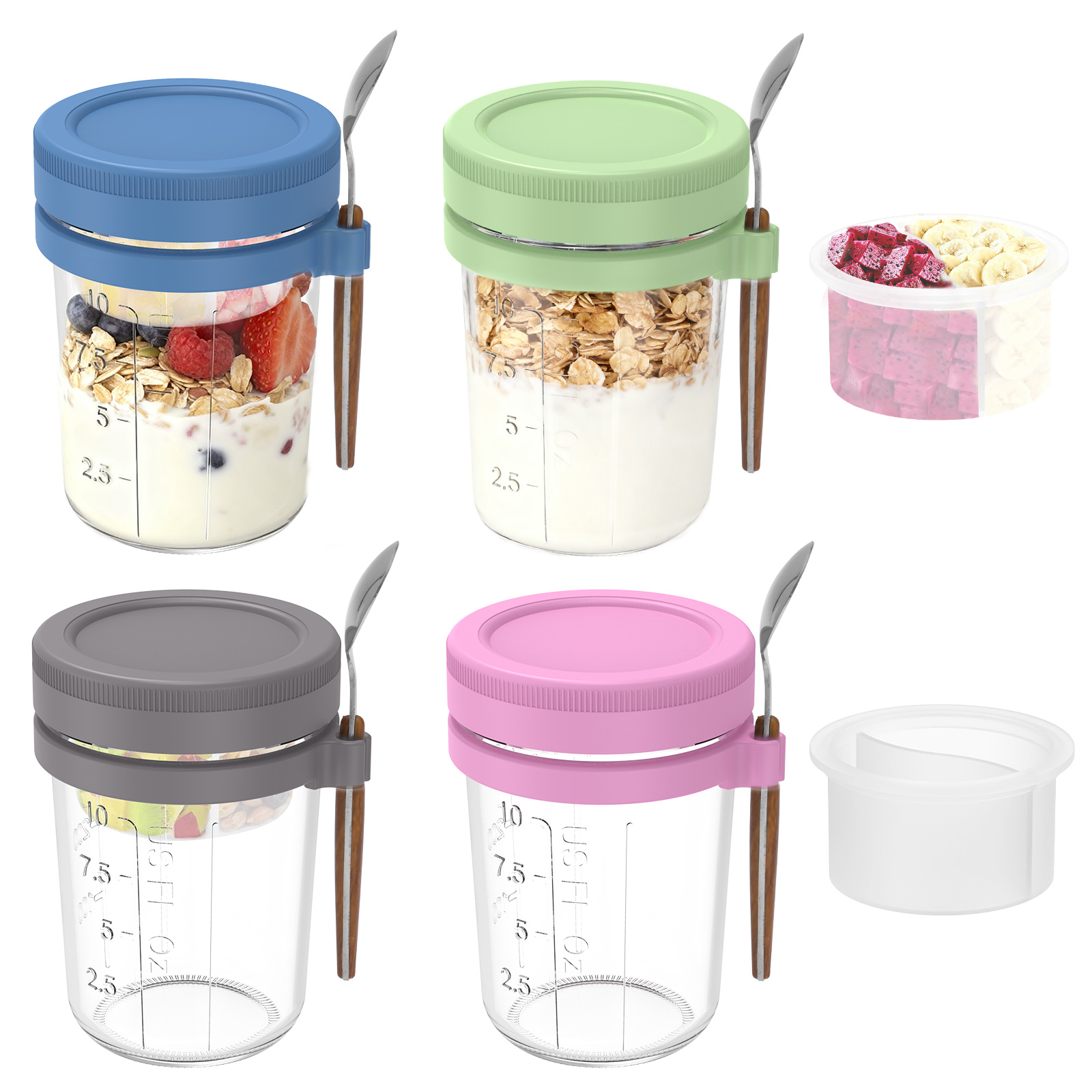 Ночной контейнер для овсяных о – обзор и цена Meal Prep Oatmeal Jars